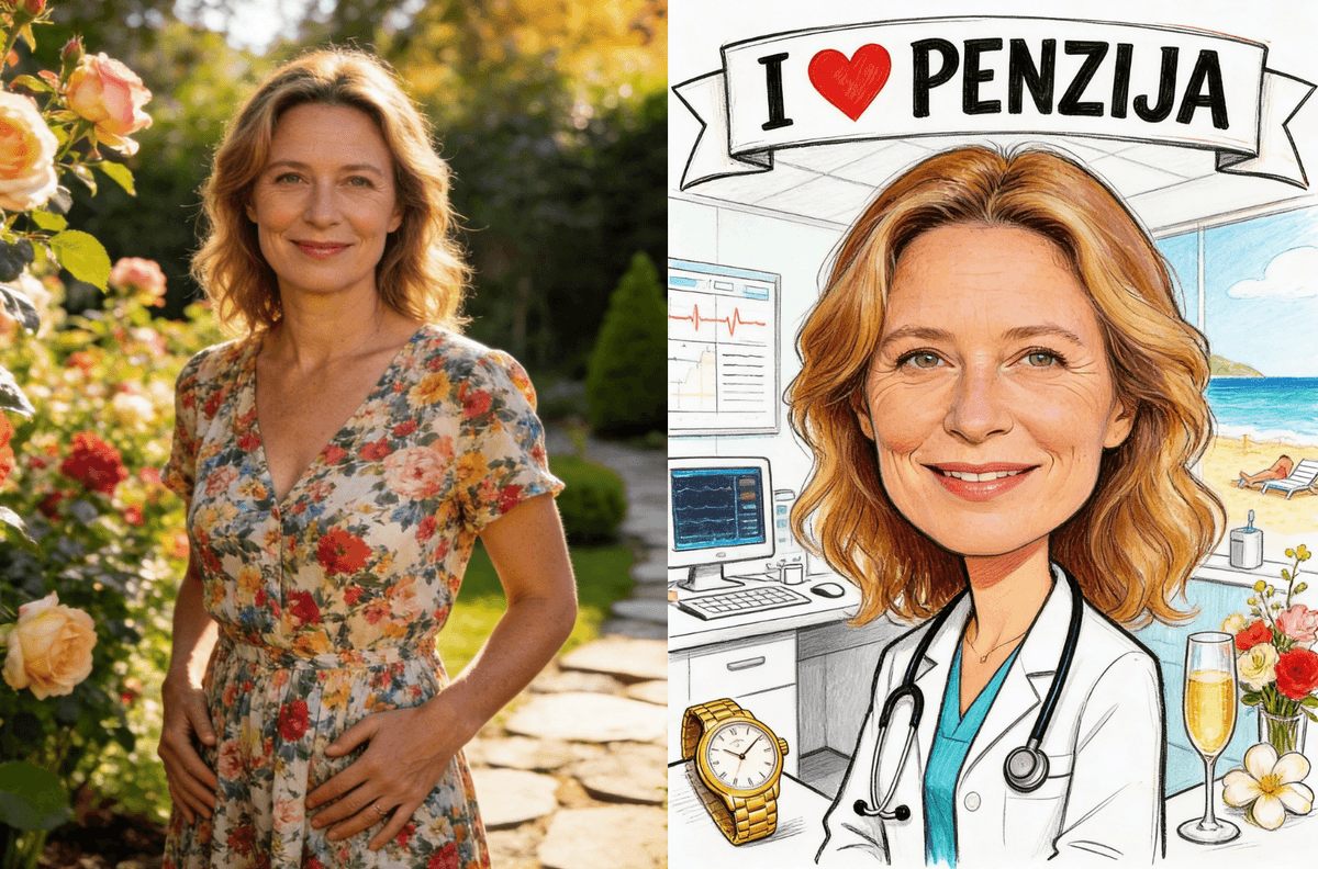 Primer karikature za upokojitev - ženska