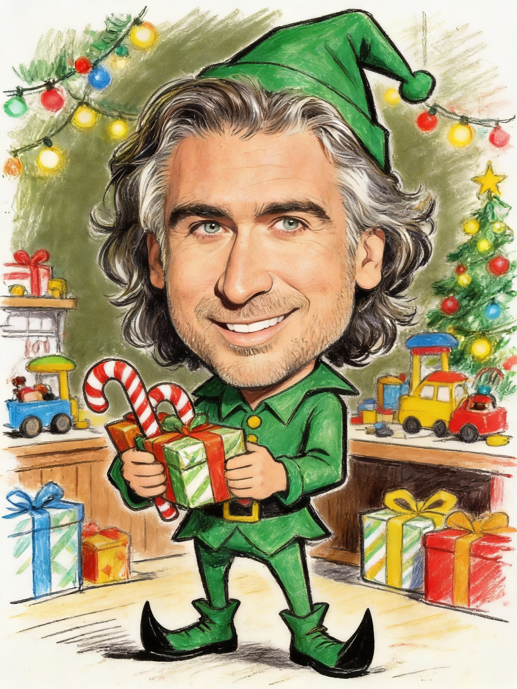 Primer božične karikature: Škrat